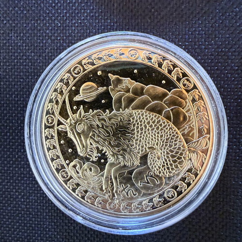Collectible Gold-Plated Zodiac Coins Set of 12 Astrological Signs New
