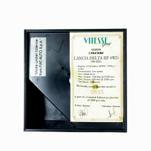 Lancia Delta HF 8V 165HP 1986 diecast model car 1:43, Vitesse