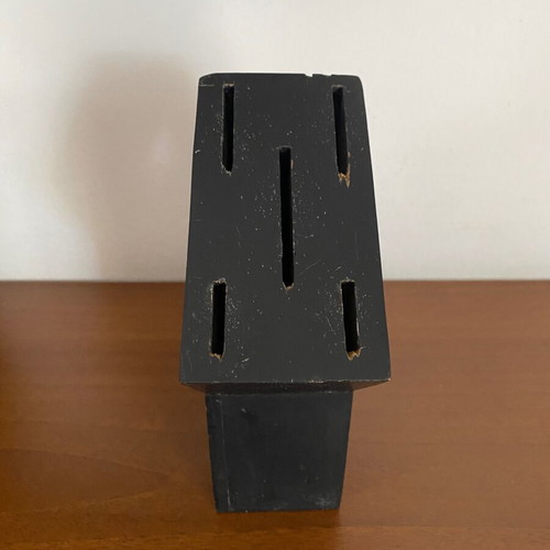 Wooden knife block Kochtopfhaus Müller used, heavy quality German brand