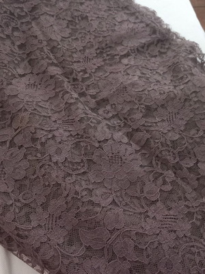 Lace fabric satin chocolate color like new, 85cm width, 4m length