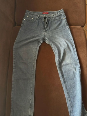 Women’s REX denim pants like new, size L, blue turquoise
