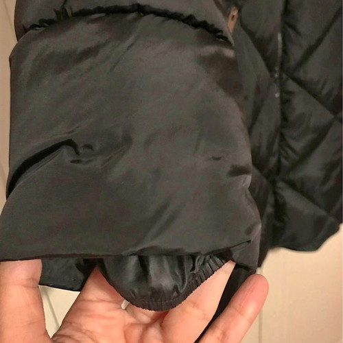 Biancoghiaccio black long puffer coat used, M fit