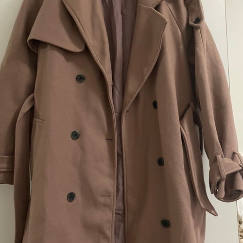 Brown pink oversized coat Sinsay size M used