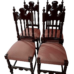 Σετ 4 vintage ξύλινες καρέκλες 105x42x44