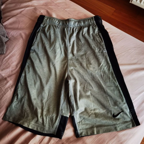 Nike men's gym shorts like new, gray and green