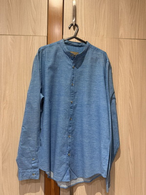 Zara men's light blue linen shirt large like new