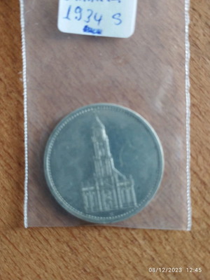 German 5 Mark used 1934