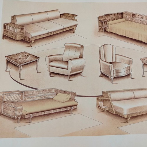 French Möbel furniture catalog used, like a painting pad