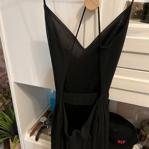 Maxi dress black backless small new