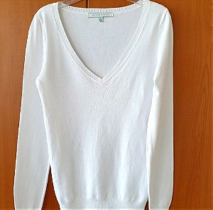 Πουλόβερ λεπτής πλέξης, λευκό/S / Bershka Knitwear