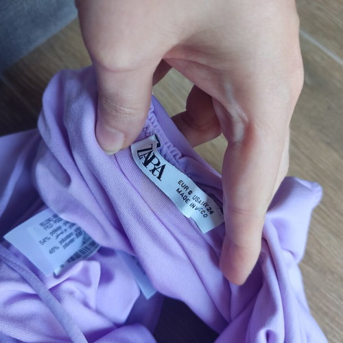 Zara swimsuit one-piece lilac high leg small, like new