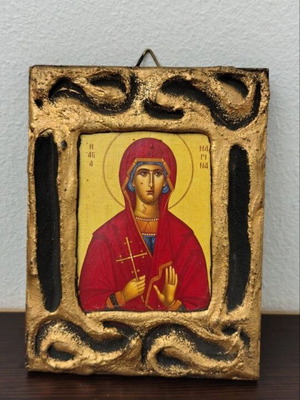 Orthodox icon of Saint Marina like new with Byzantine style
