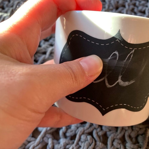 Mug with writable surface new with chalk