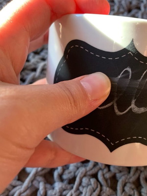 Mug with writable surface new with chalk