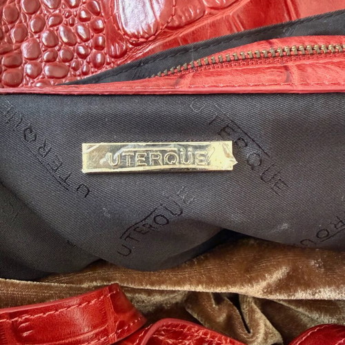Vintage Uterque women's shoulder bag like new, red croco