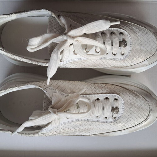 EVA MINGE sneakers like new, genuine leather with gold and silver shades, size 39-39.5