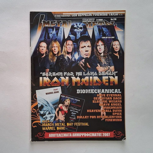 Metal Hammer 278 2008 magazine used with Iron Maiden and Death Angel