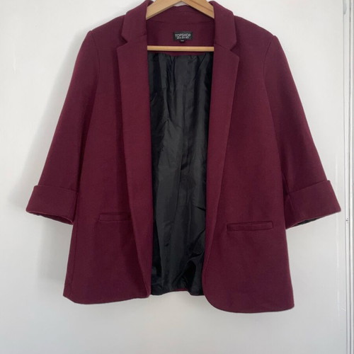 Topshop σακάκι 3/4 μεταχειρισμένο, μπορντώ, μέγεθος small