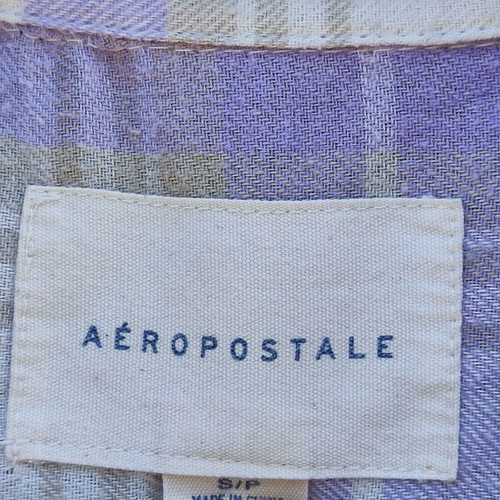 Aeropostale purple plaid oversized shirt used, size S