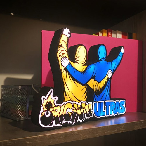 AEK x Marseille Ultras LED Lightbox 3D printed fan decor