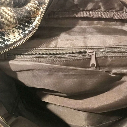 Zara Handbag like new, woven polyester with leather, beige and brown