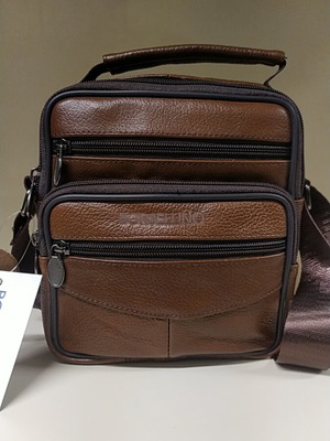 Borsellino leather shoulder bag brown new
