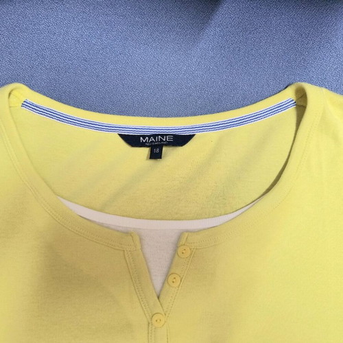 Cotton short-sleeve top Maine in yellow, like new