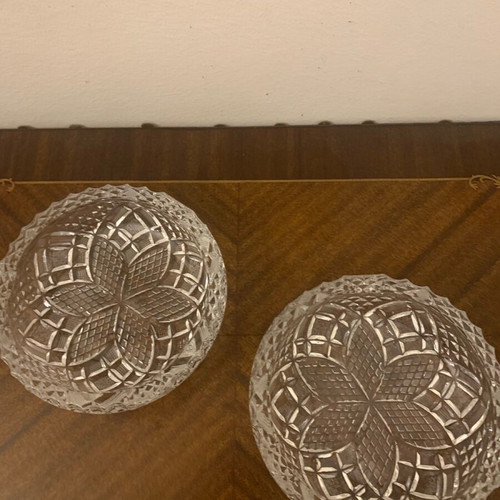 Crystal ashtray set new, two pieces