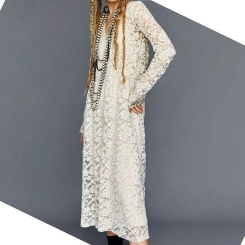 Zara lace dress with long sleeve and slip dress like new, romantic