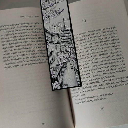 3D Printed Hueforge bookmarks new with Japanese designs