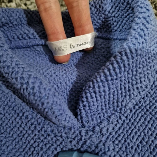 Marks & Spencer blue midaxi women fleece trench jacket like new, size S