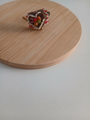 Heart Cake Ring like new, adjustable, multicolor