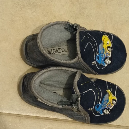 Migato children's winter slippers size 26, used, blue and yellow