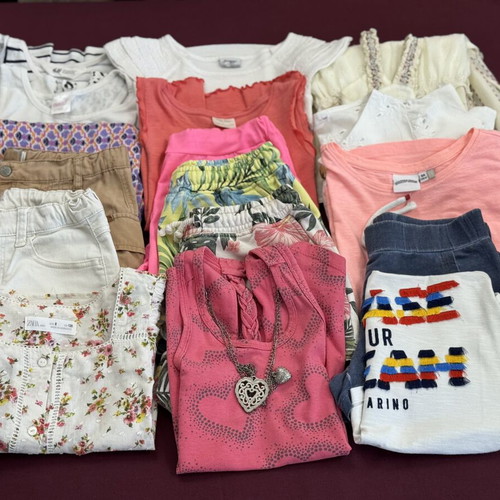 Girls' summer clothing set used, ages 6-8, multicolored, brands included