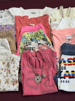 Girls' summer clothing set used, ages 6-8, multicolored, brands included