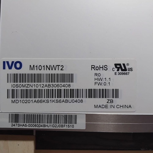 LCD screen M101NWT2 10.1'' 1024x600 LED used, compatible with Lenovo Asus Acer