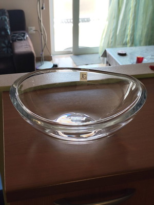 Jg Cristal Durand Crystal Decorative Bowl 25x23 New