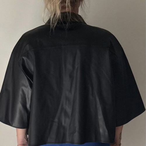 Calvin Klein jacket new, black, short sleeve with suede lining