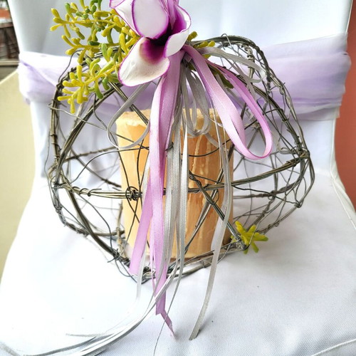 Handmade Wire Sphere Decor like new, Industrial Style