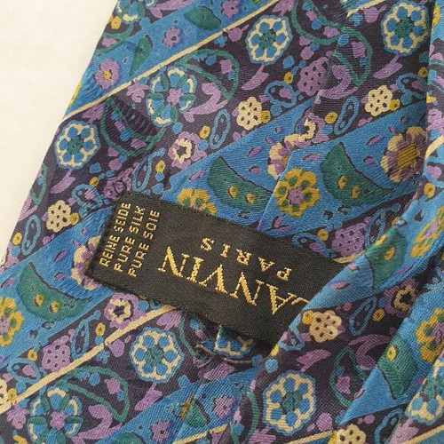 Lanvin men's tie 100% silk new, blue