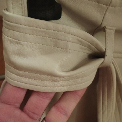 BSB high-waisted faux leather pants like new, off-white