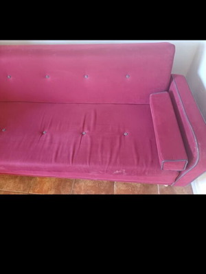 Three-seater sofa bed used, foldable double bed