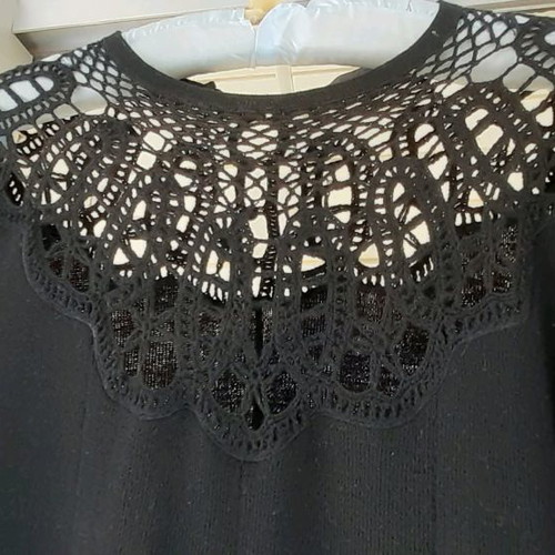 Dress used, black, size S-M, silk knit long sleeve