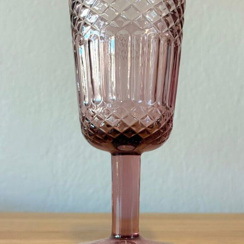 Vintage Pink Wine Glasses Set of 6 300ml Elegant Design