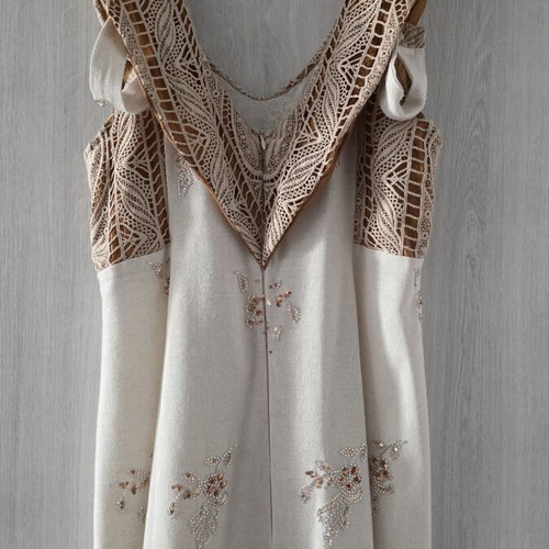 Nidodileda Arcadia Dress Medium new, linen cotton, beige brown
