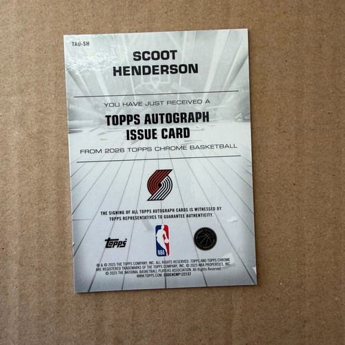 Topps Chrome Scoot Henderson Autograph Card /75 like new