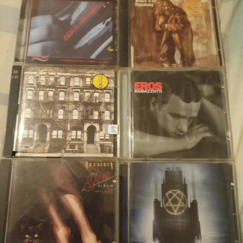 CDs used, many and various, rock genre