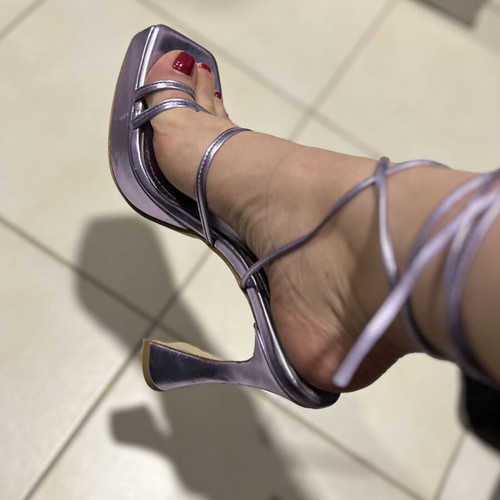 Tsakiris Mallas purple high heel sandals, size 40