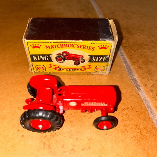 Matchbox King Size No 4 tractor used with red wheels