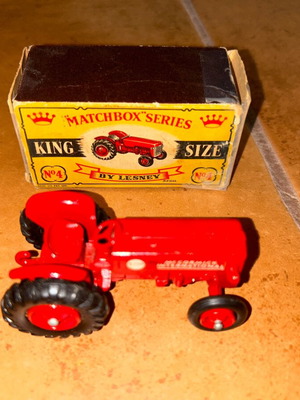 Matchbox King Size No 4 tractor used with red wheels